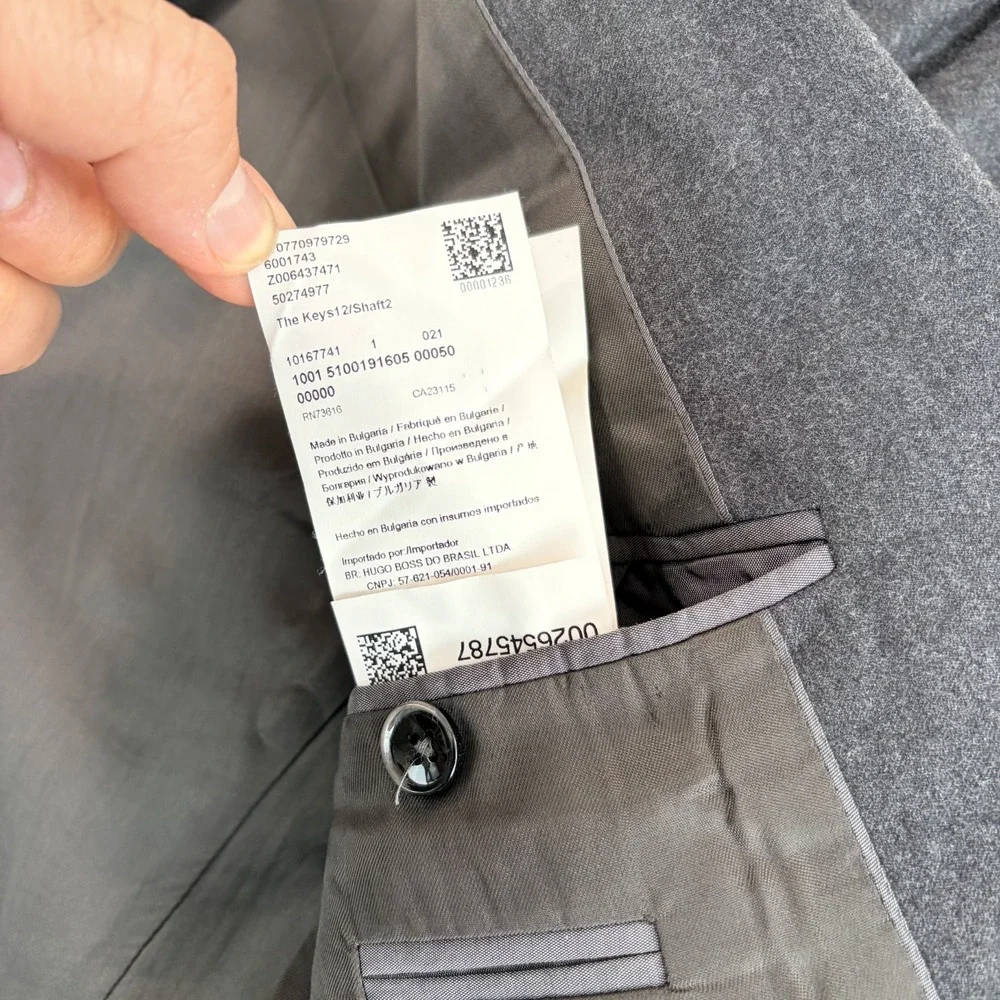 Hugo Boss Sport Coat Blazer in Grey Lanificio Tesse Biella Wool Men 38R Desinger